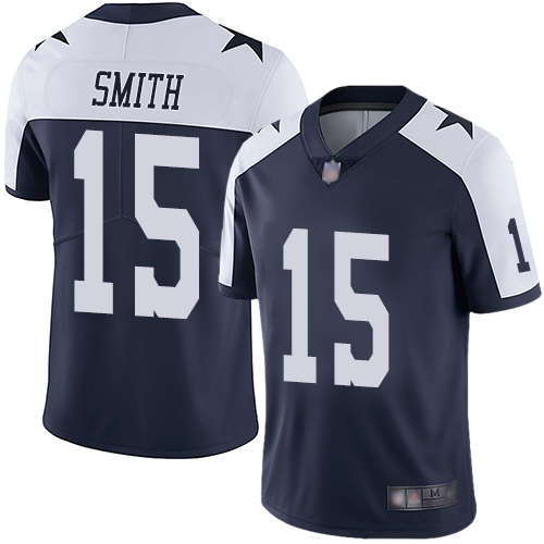 Men Dallas Cowboys Limited Navy Blue Devin Smith Alternate 15 Vapor Untouchable Throwback NFL Jersey